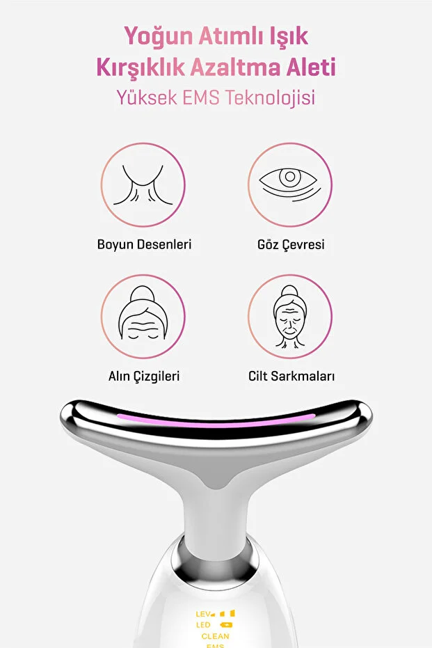 Yüz Ve Boyun Kırşıklık Giderici 3 Modlu Ems Güzellik Cihazı ( Gıdık, Sarkma, Kırışıklık )
